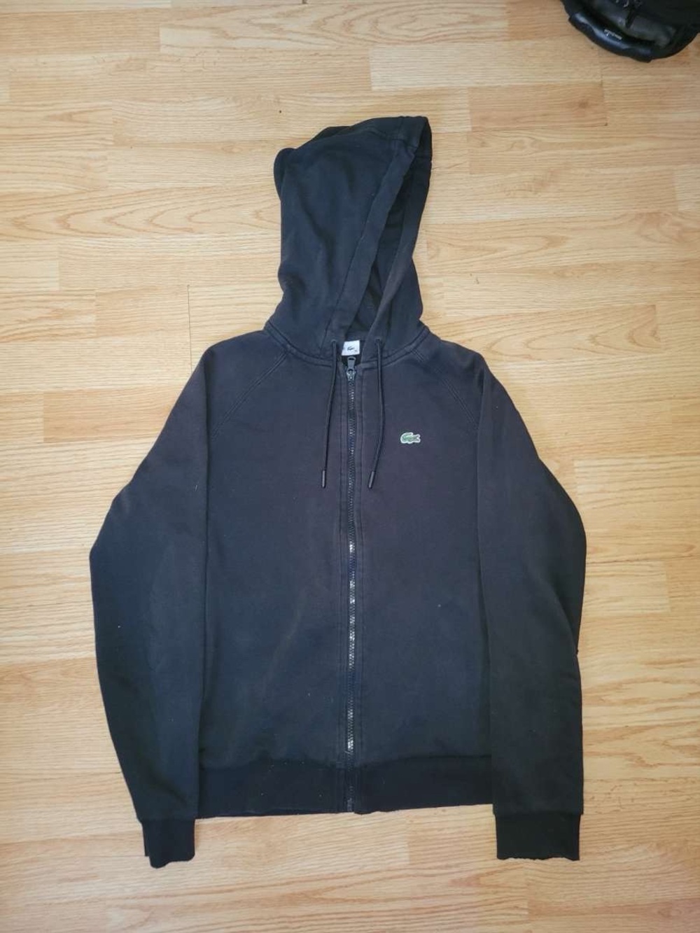 Lacoste Men's Black Full-Zip Hooded Sweater